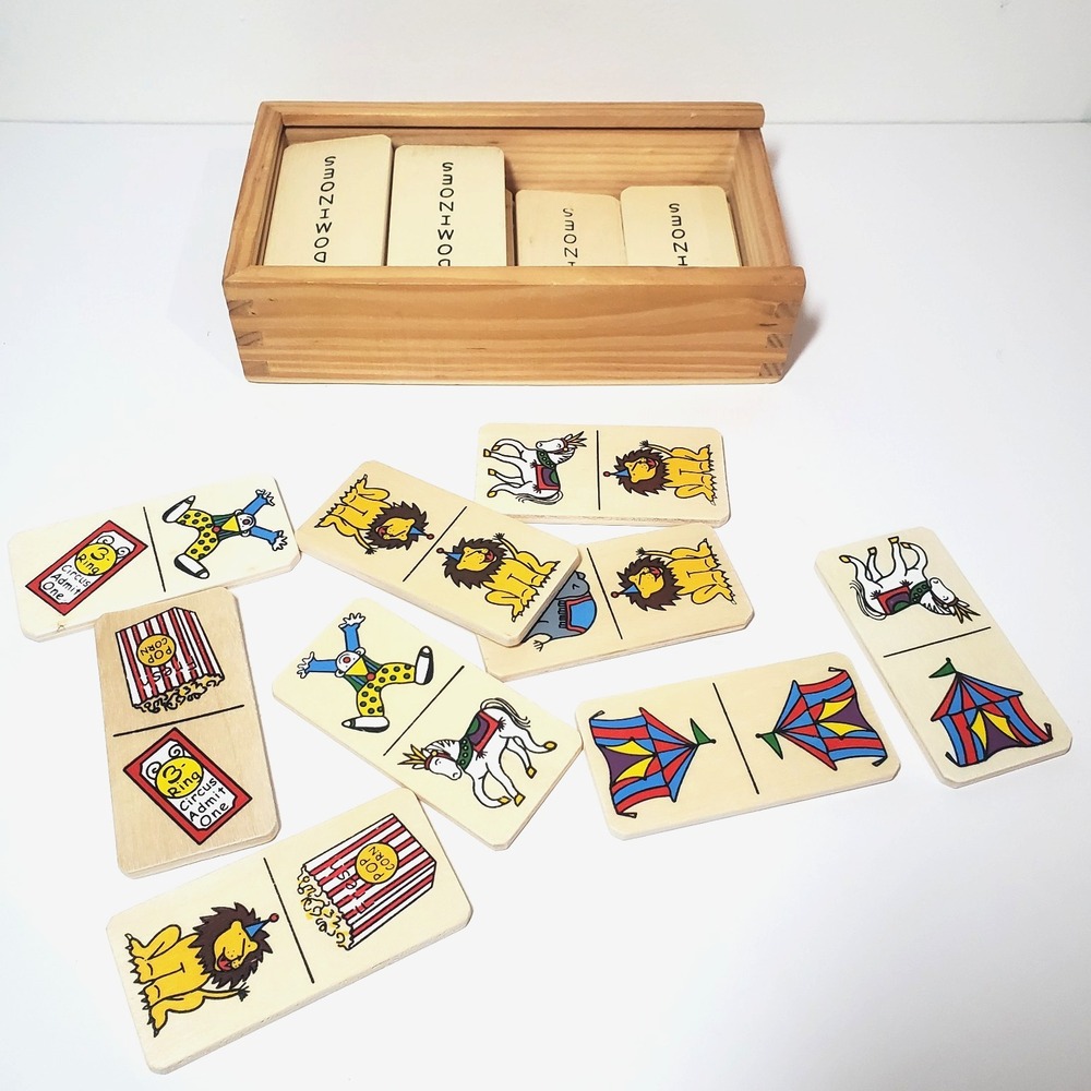 Kids Games - Match Game and Dominos - Wood‎ Circus Theme